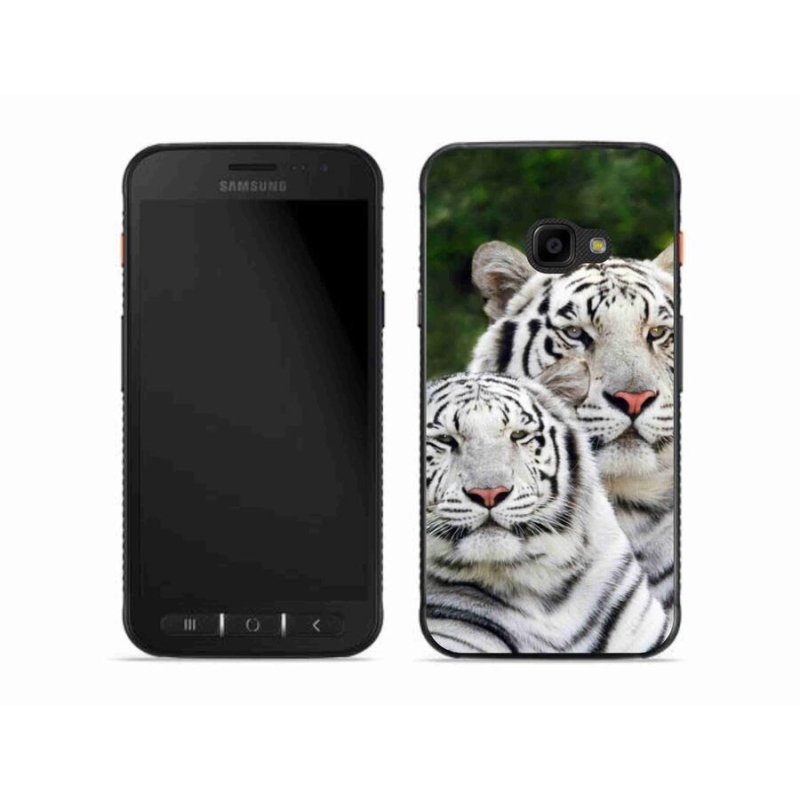 Gél tok mmCase a Samsung Galaxy Xcover 4S készülékhez - fehér tigrisek