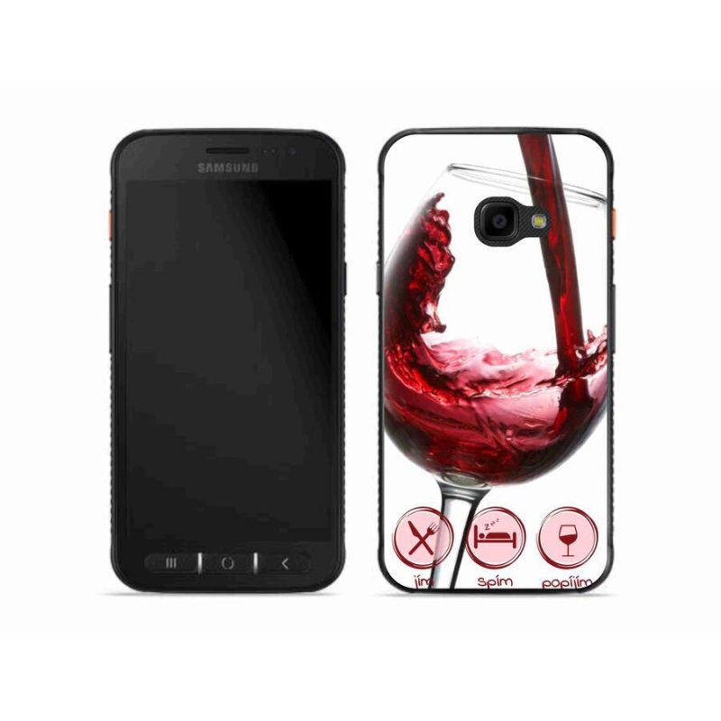 Gél tok mmCase mobiltelefonhoz Samsung Galaxy Xcover 4S - borospohár piros