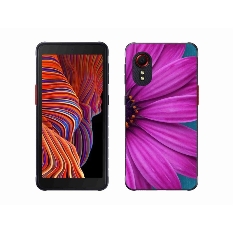 Gél tok mmCase mobiltelefonhoz Samsung Galaxy Xcover 5 - lila százszorszép