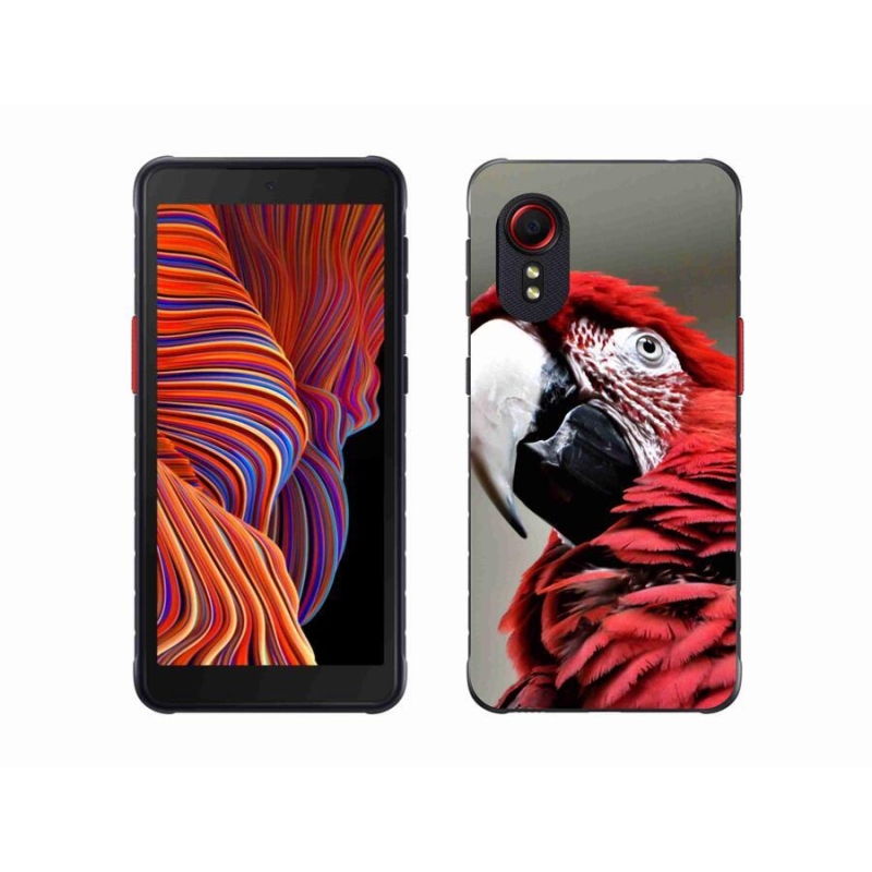 Gél tok mmCase mobiltelefonhoz Samsung Galaxy Xcover 5 - papagáj ara piros