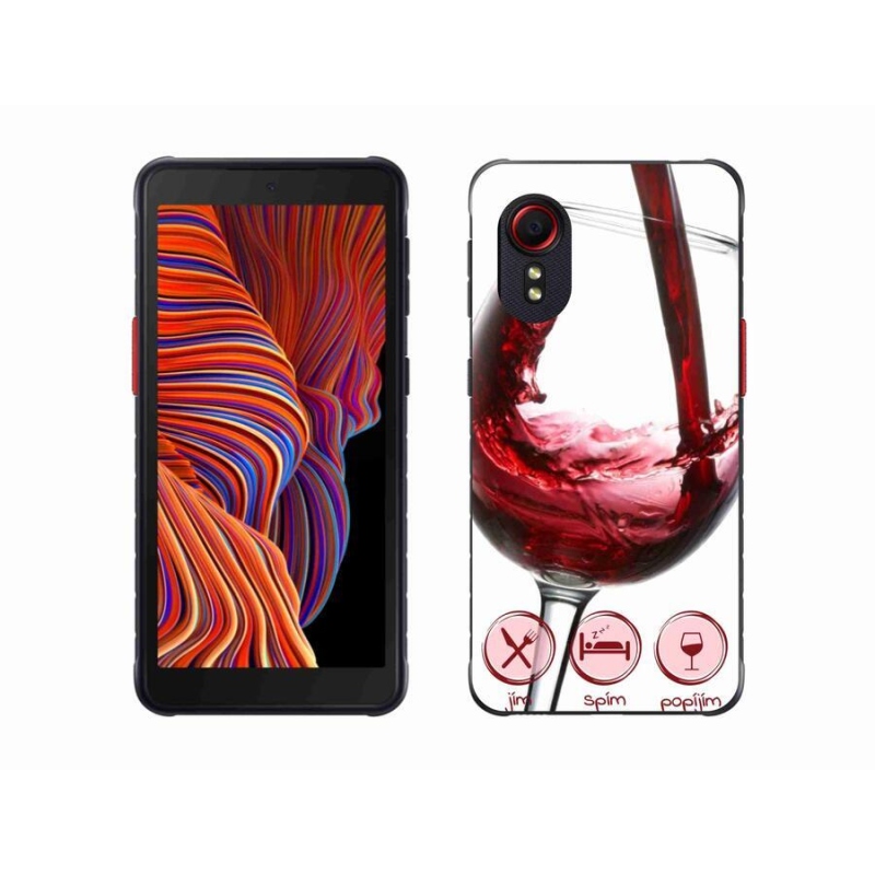 Gél tok mmCase mobiltelefonhoz Samsung Galaxy Xcover 5 - borospohár piros