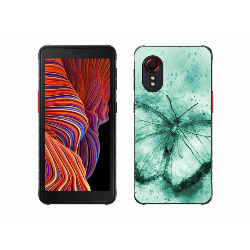 Gél tok mmCase a Samsung Galaxy Xcover 5 készülékhez - zöld pillangó