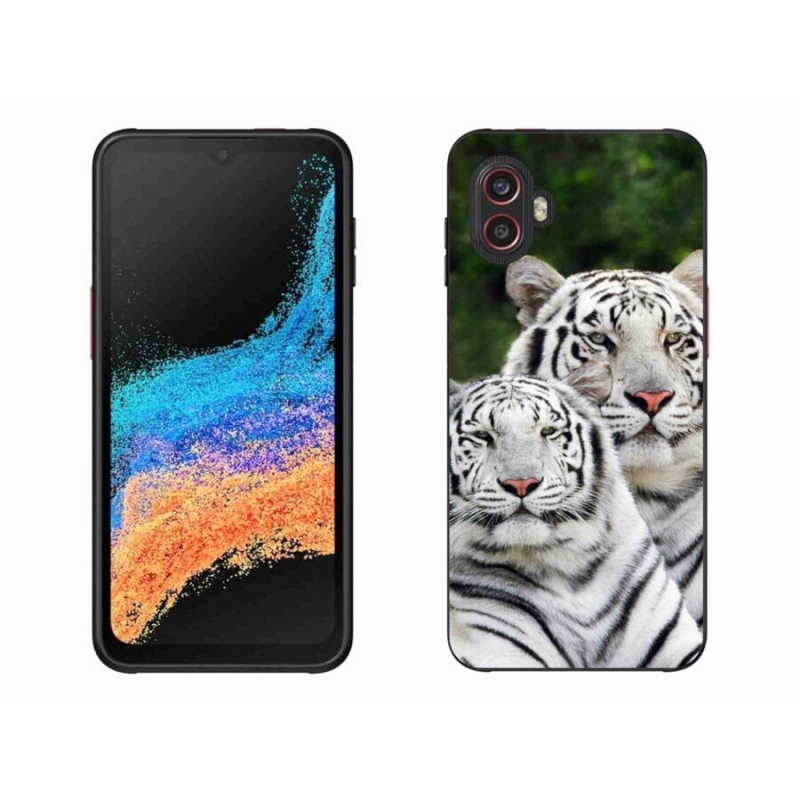 Gél tok mmCase a Samsung Galaxy Xcover 6 Pro készülékhez - fehér tigrisek