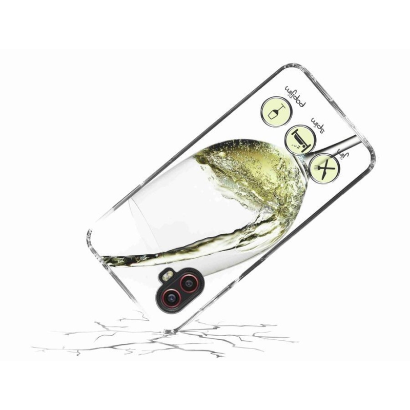 Gél tok mmCase mobiltelefonhoz Samsung Galaxy Xcover 6 Pro - borospohár fehér