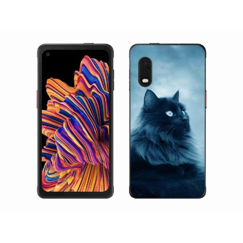 Gél tok mmCase a Samsung Galaxy Xcover Pro készülékhez - fekete macska 1