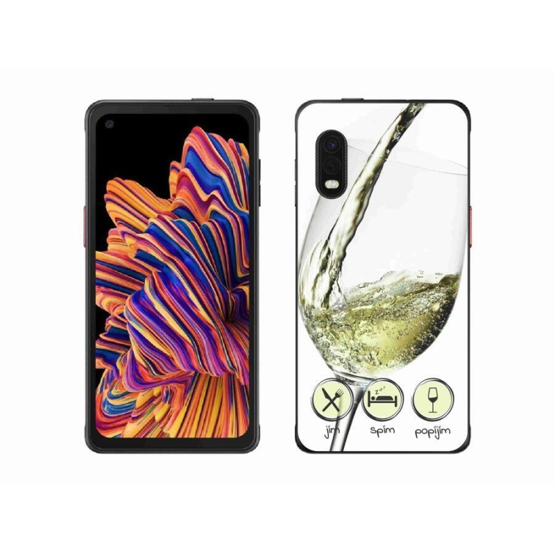 Gél tok mmCase mobiltelefonhoz Samsung Galaxy Xcover Pro - borospohár fehér
