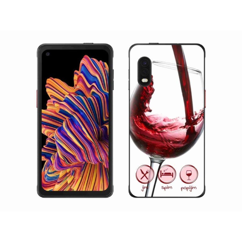 Gél tok mmCase mobiltelefonhoz Samsung Galaxy Xcover Pro - borospohár piros