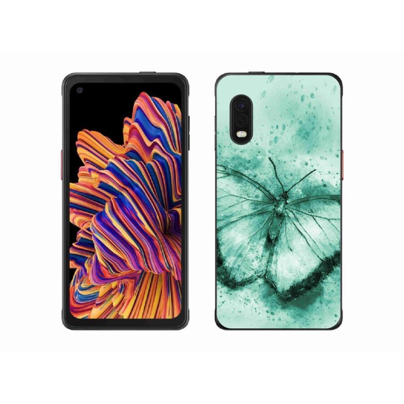 Gél tok mmCase Samsung Galaxy Xcover Pro készülékhez - zöld pillangó