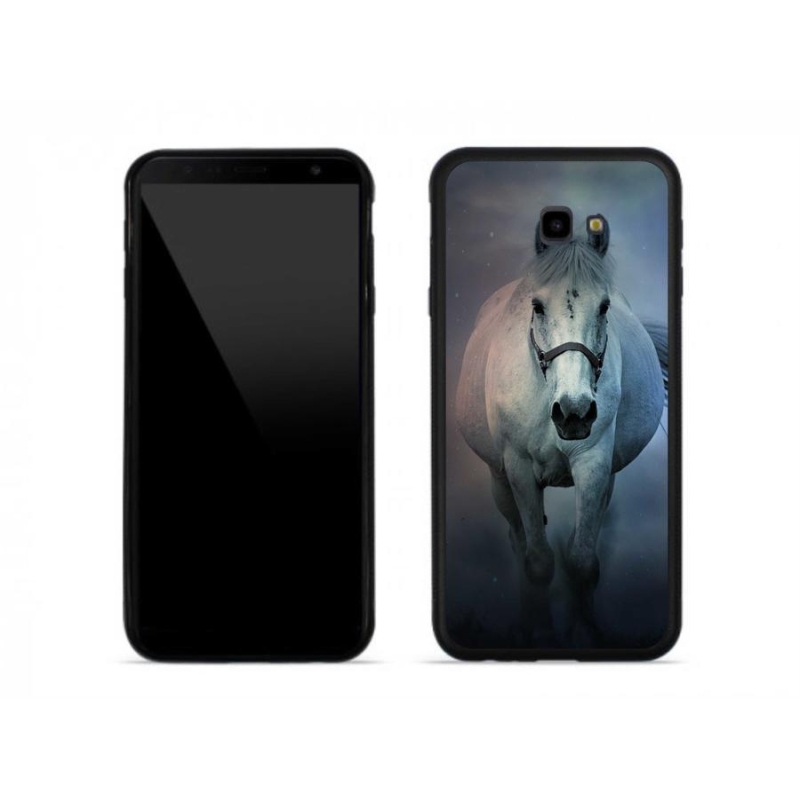 Gél tok mmCase a Samsung J4 Plus számára - futó fehér ló