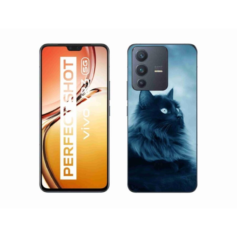 Gél tok mmCase a Vivo V23 5G készülékhez - fekete cat 1