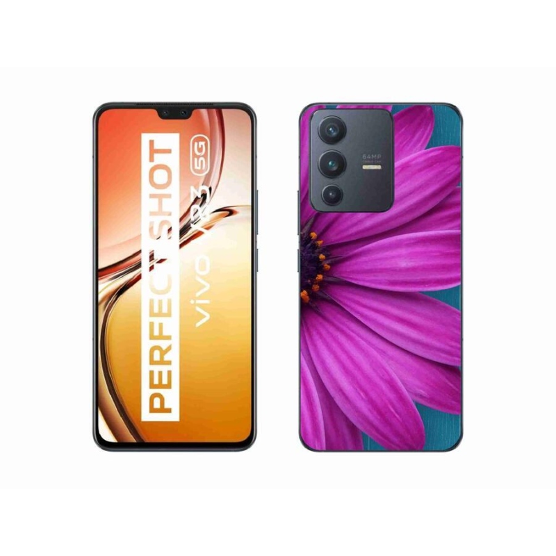 Gél tok mmCase mobiltelefonhoz Vivo V23 5G - lila margaréta