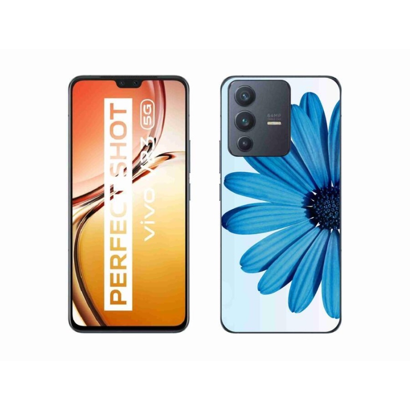 Gél tok mmCase a Vivo V23 5G-hez - kék margaréta