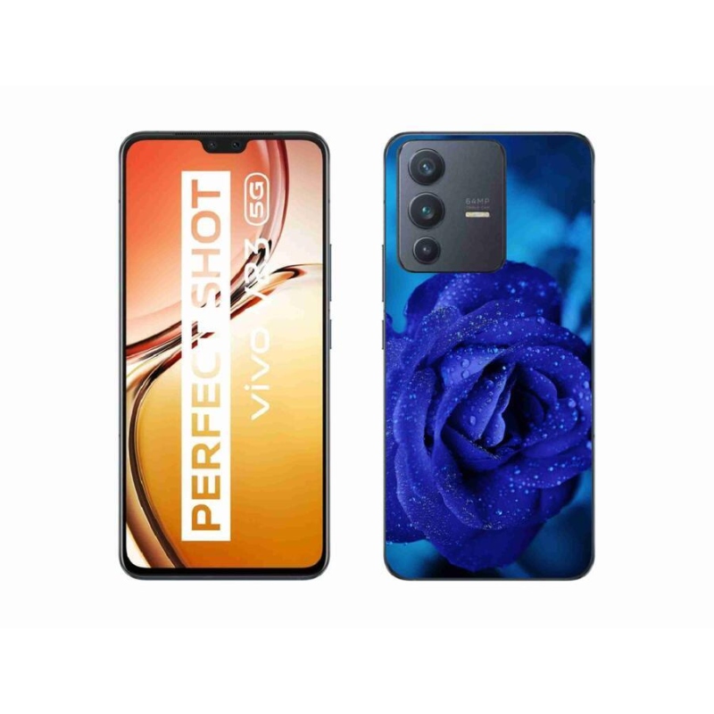 Gél tok mmCase a Vivo V23 5G-hez - kék rózsa