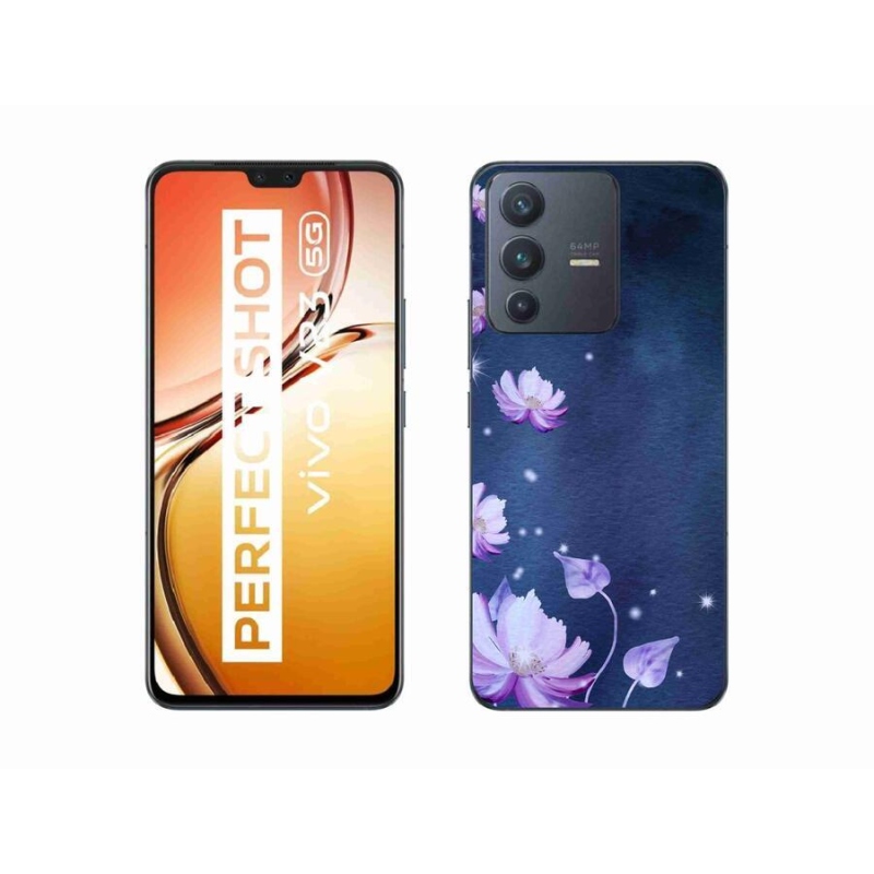 Gél tok mmCase a Vivo V23 5G számára - hulló virágok