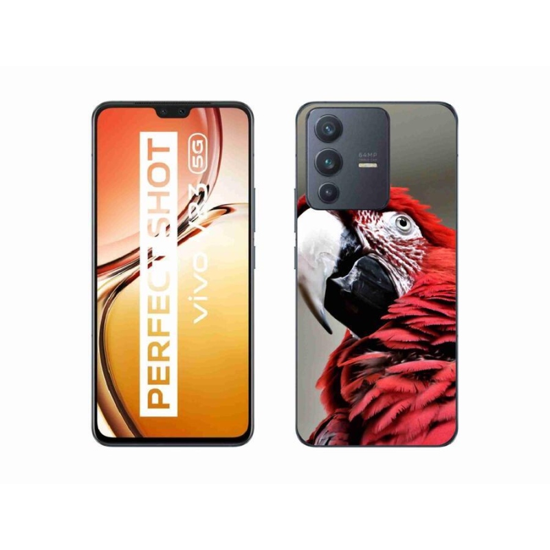Gél tok mmCase mobil Vivo V23 5G - papagáj ara piros