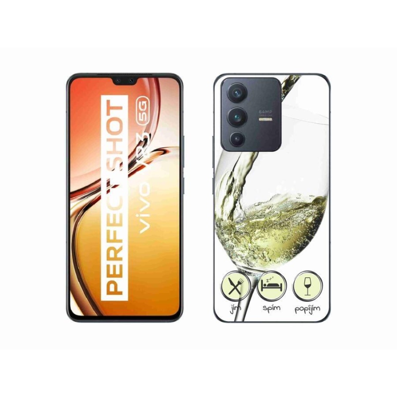 Gél tok mmCase mobiltelefonhoz Vivo V23 5G - borospohár fehér