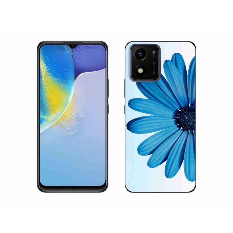 Gél tok mmCase mobiltelefonhoz Vivo Y01 - kék margaréta