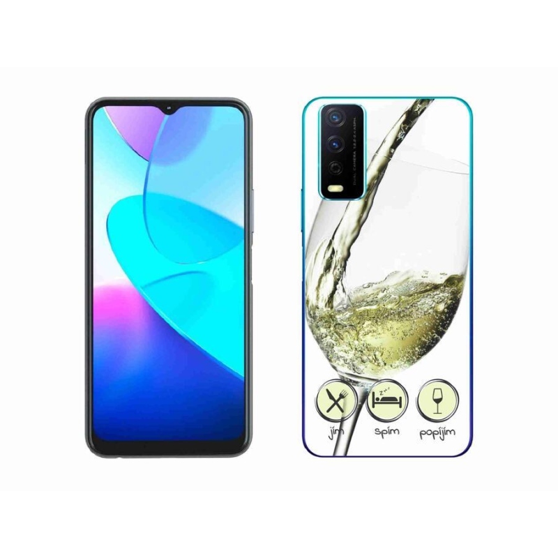 Gél tok mmCase mobiltelefonhoz Vivo Y11s/Y20s - borospohár fehér