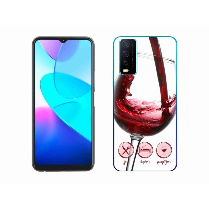 Gél tok mmCase mobiltelefonhoz Vivo Y11s/Y20s - borospohár piros