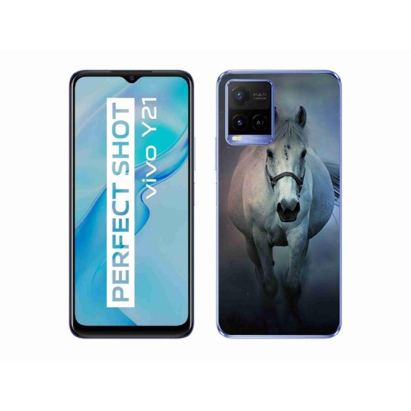 Gél tok mmCase a Vivo Y21/Y21s/Y33s készülékhez - futó fehér ló