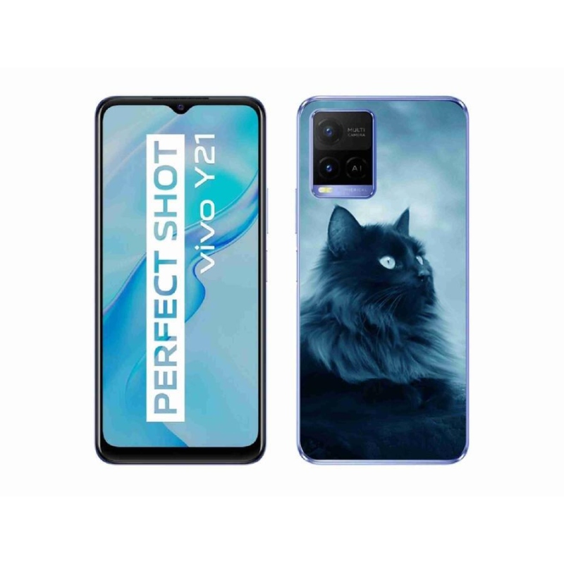 Gél tok mmCase a Vivo Y21/Y21s/Y33s modellhez - fekete cat 1