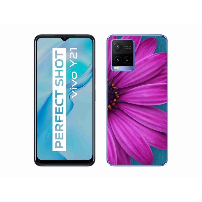 Gél tok mmCase mobiltelefonhoz Vivo Y21/Y21s/Y33s - lila margaréta