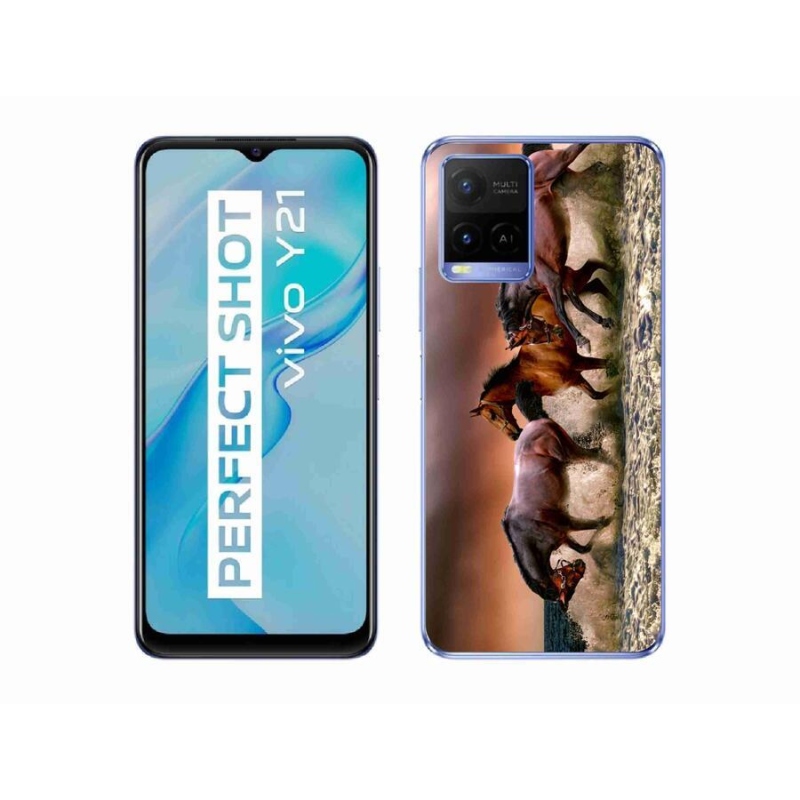 Gél tok mmCase a Vivo Y21/Y21s/Y33s készülékhez - lovak 1