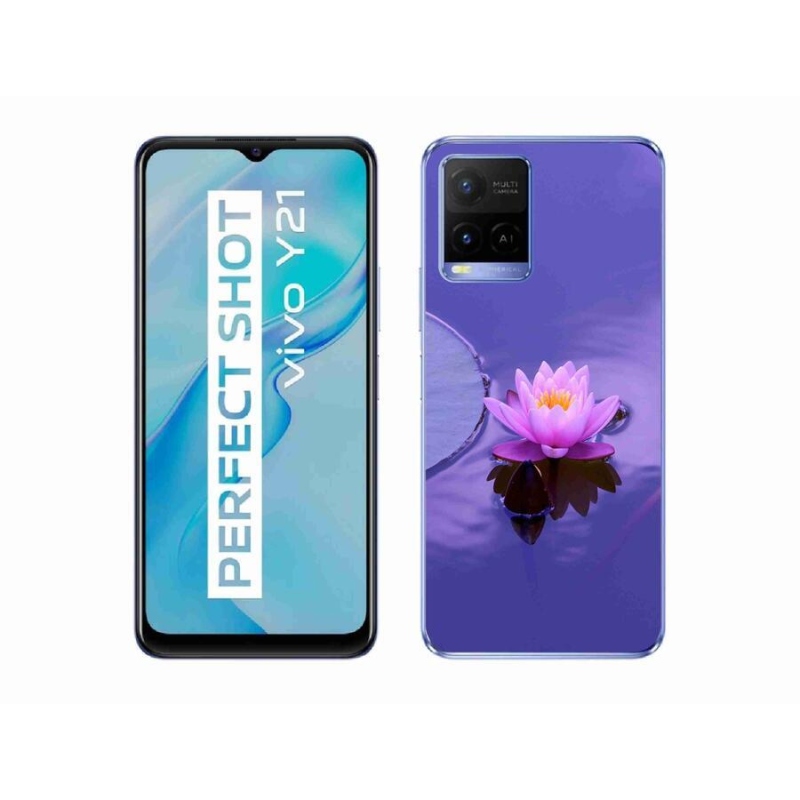 Gél tok mmCase mobiltelefonhoz Vivo Y21/Y21s/Y33s - virág a felszínen