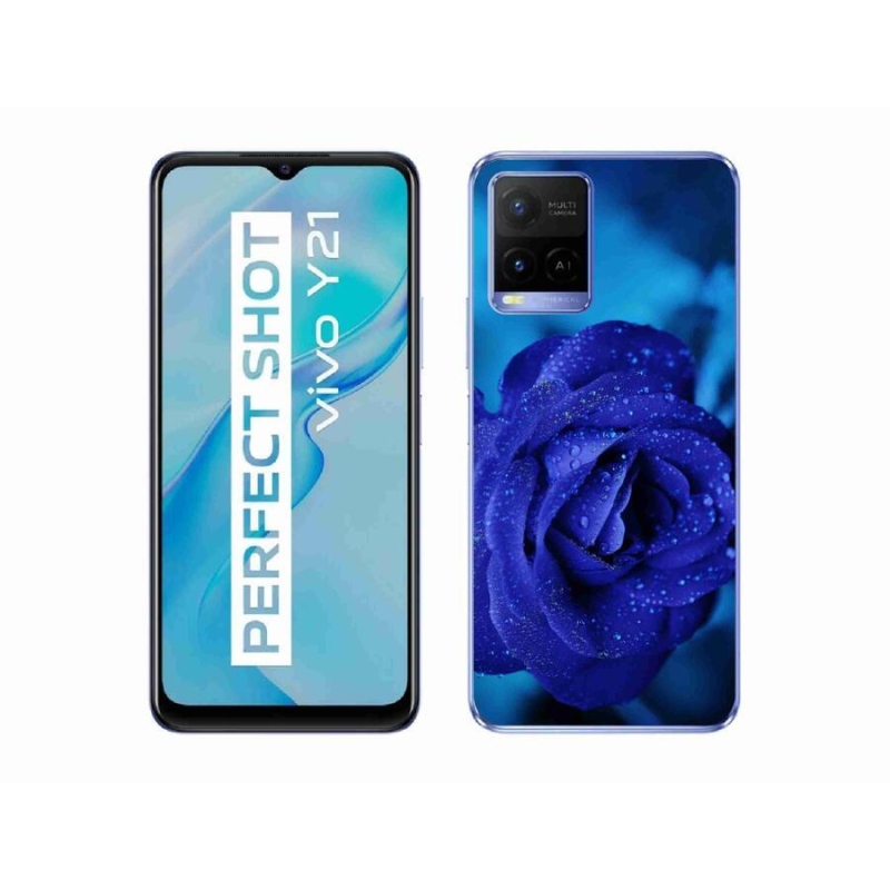 Gél tok mmCase a Vivo Y21/Y21s/Y33s készülékhez - kék rózsa