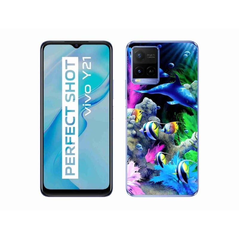 Gél tok mmCase mobiltelefonhoz Vivo Y21/Y21s/Y33s - tengeri világ