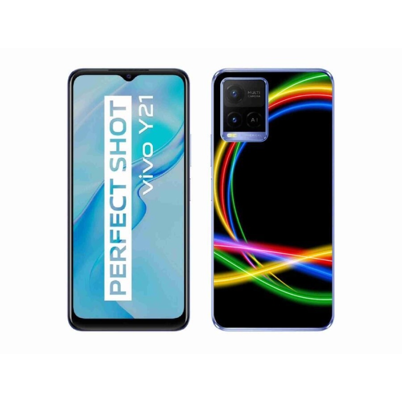 Gél tok mmCase mobiltelefonhoz Vivo Y21/Y21s/Y33s - neon karikák