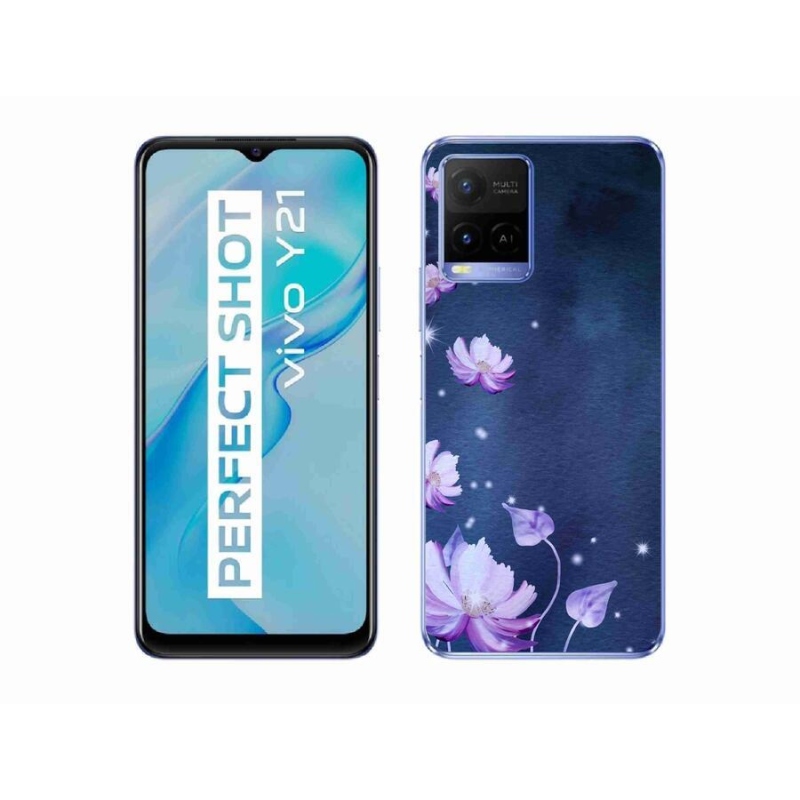Gél tok mmCase mobiltelefonhoz Vivo Y21/Y21s/Y33s - virághullás