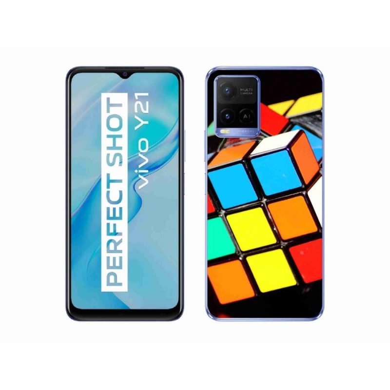 Gél tok mmCase mobiltelefonhoz Vivo Y21/Y21s/Y33s - Rubik kocka