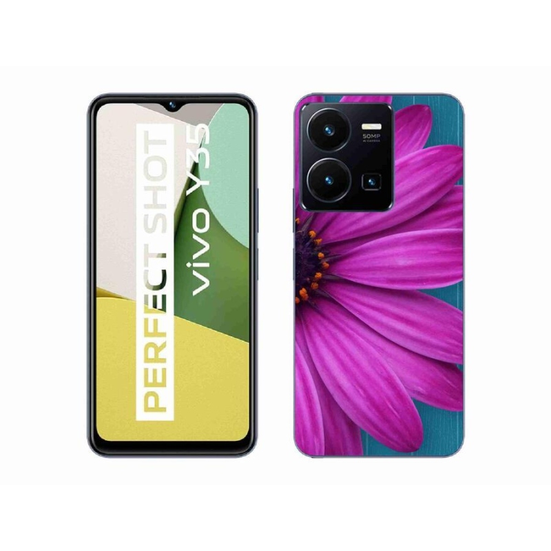 Gél tok mmCase mobiltelefonhoz Vivo Y35 - lila margaréta