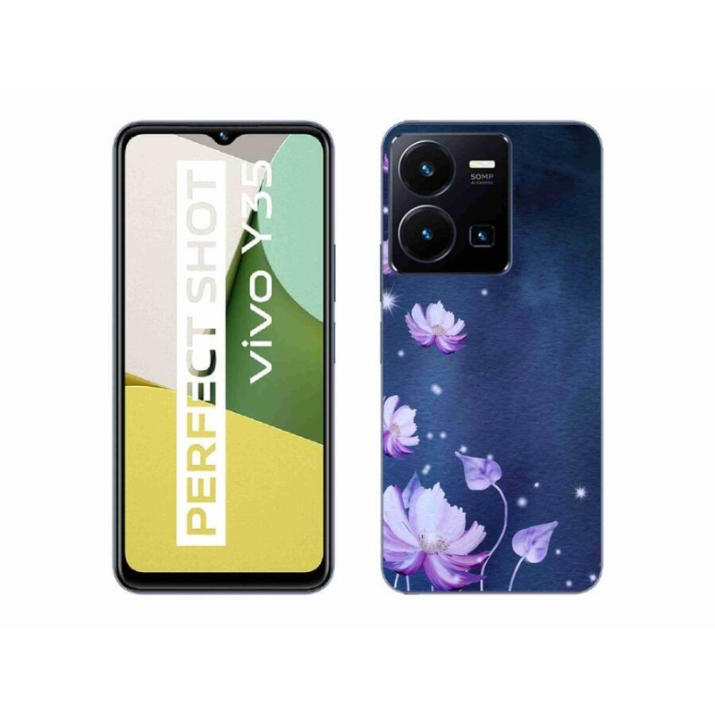 Gél tok mmCase a mobil Vivo Y35-hez - virághullás