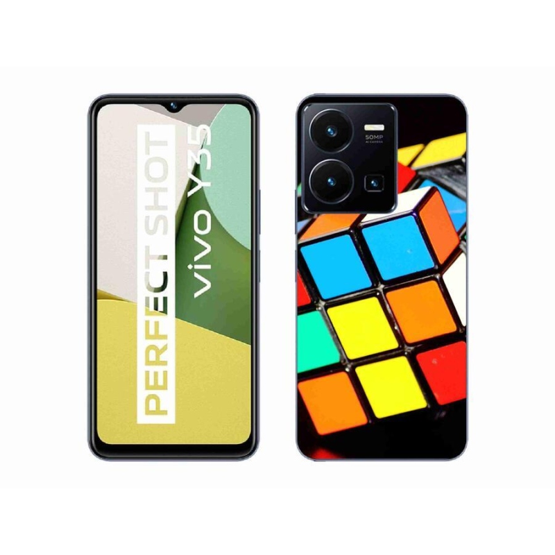 Gél tok mmCase mobil Vivo Y35 - Rubik-kocka - mobiltelefonhoz