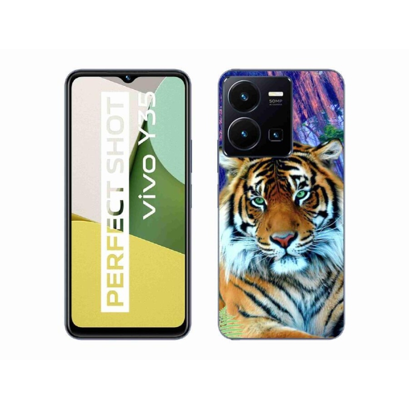 Gél tok mmCase mobiltelefonhoz Vivo Y35 - tigris