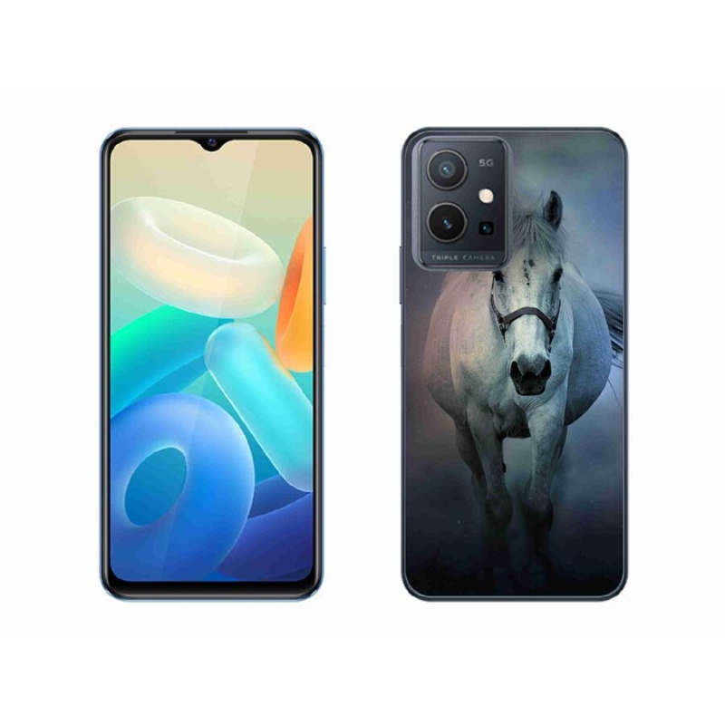 Gél tok mmCase a Vivo Y55 5G-hez - futó fehér ló