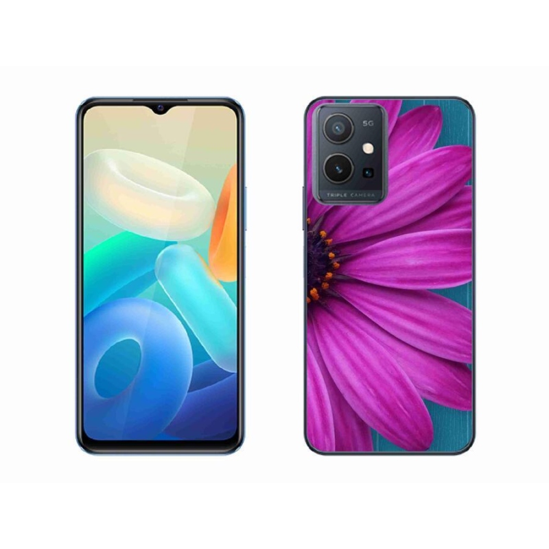 Gél tok mmCase a Vivo Y55 5G készülékhez - lila margaréta