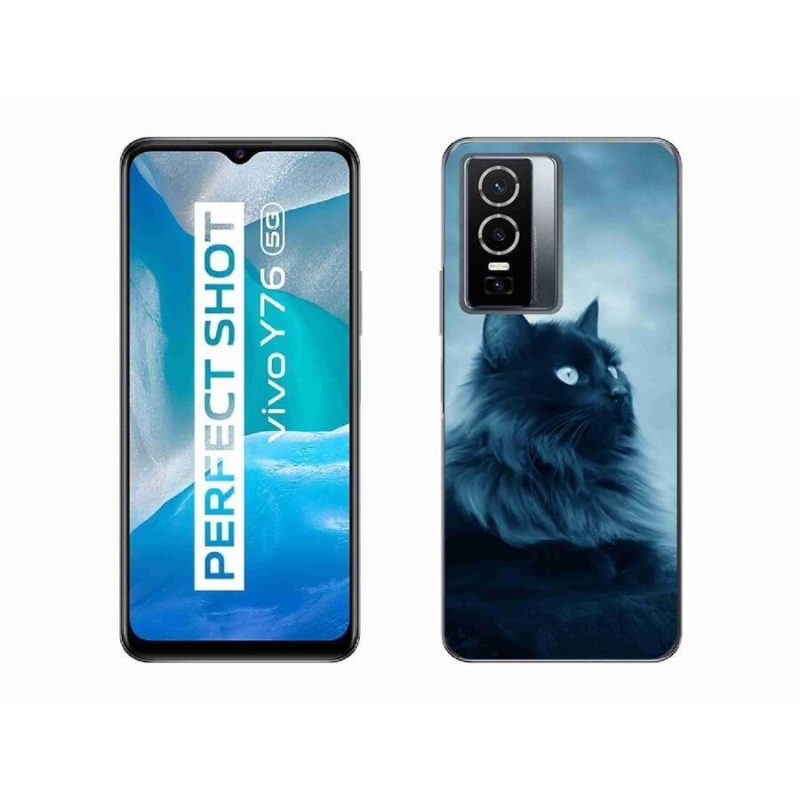 Gél tok mmCase a Vivo Y76 5G készülékhez - fekete cat 1