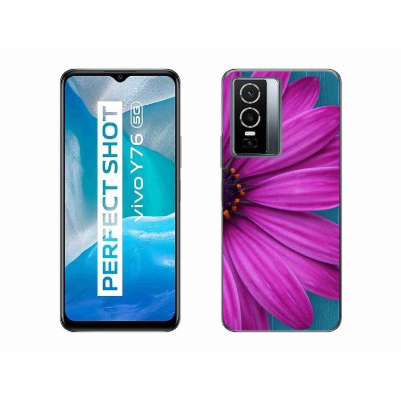 Gél tok mmCase mobiltelefonhoz Vivo Y76 5G - lila margaréta