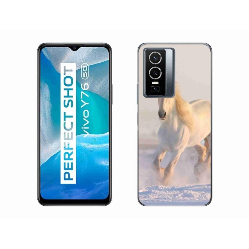 Gél tok mmCase a Vivo Y76 5G számára - ló a hóban