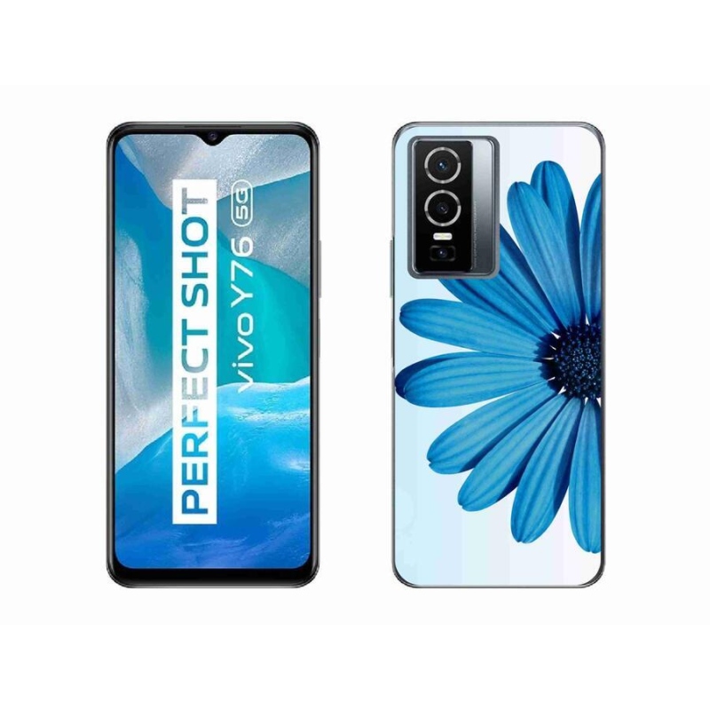 Gél tok mmCase a Vivo Y76 5G készülékhez - kék színű margaréta