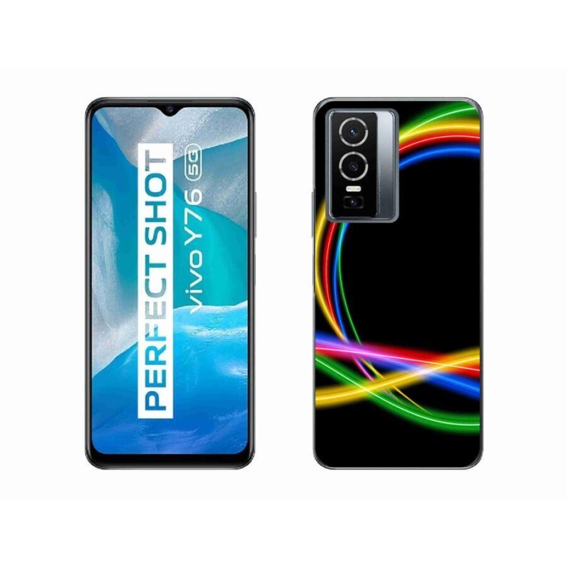 Gél tok mmCase a Vivo Y76 5G készülékhez - neon körök