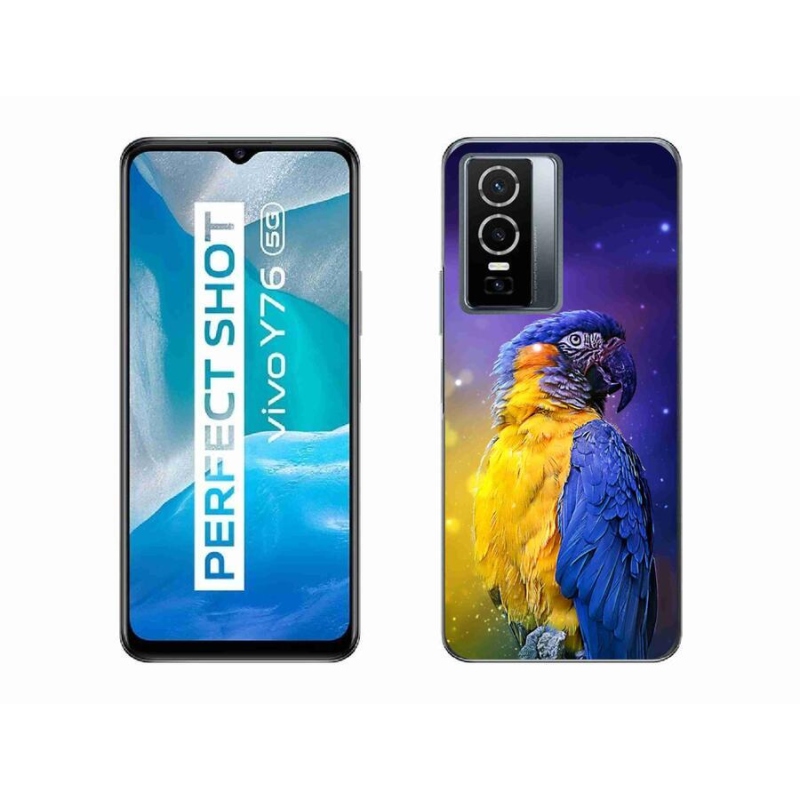 Gél tok mmCase a Vivo Y76 5G készülékhez - papagáj ara 1