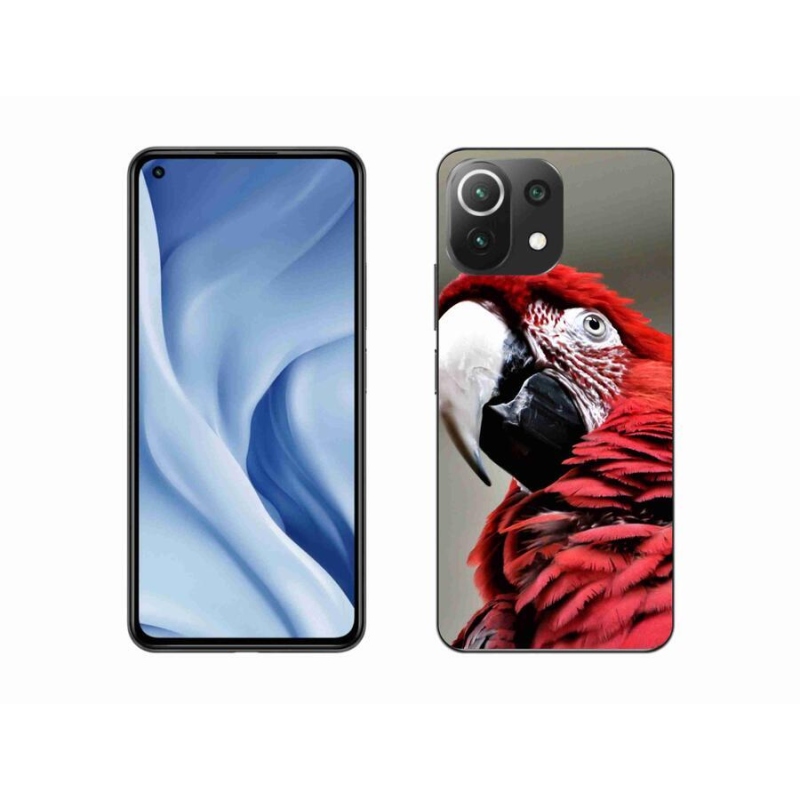 Gél tok mmCase a Xiaomi 11 Lite 5G NE számára - papagáj ara piros