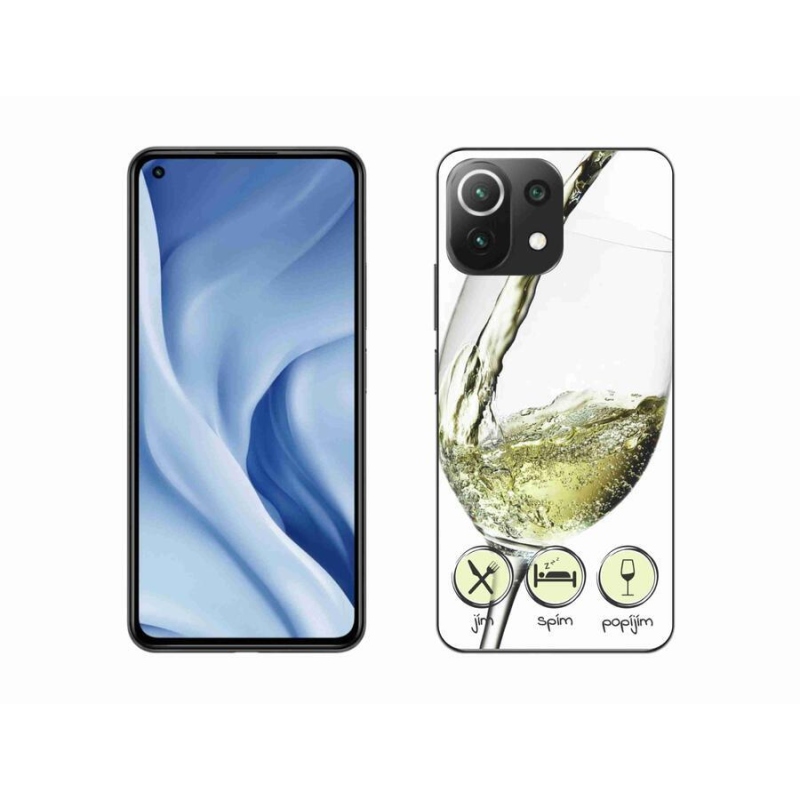 Gél tok mmCase a Xiaomi 11 Lite 5G NE-hez - borospohár fehér