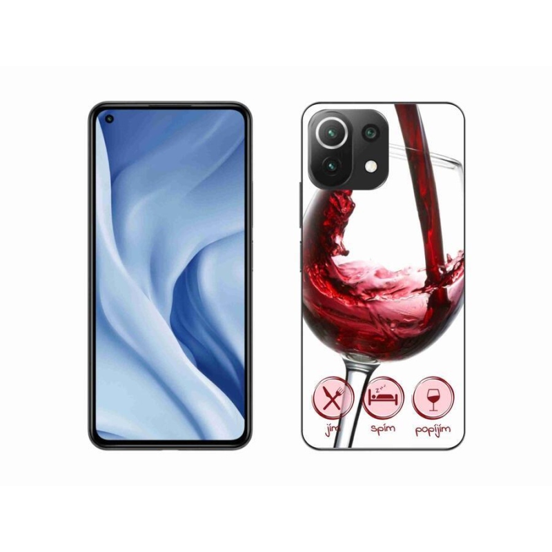 Gél tok mmCase a Xiaomi 11 Lite 5G NE számára - borospohár piros