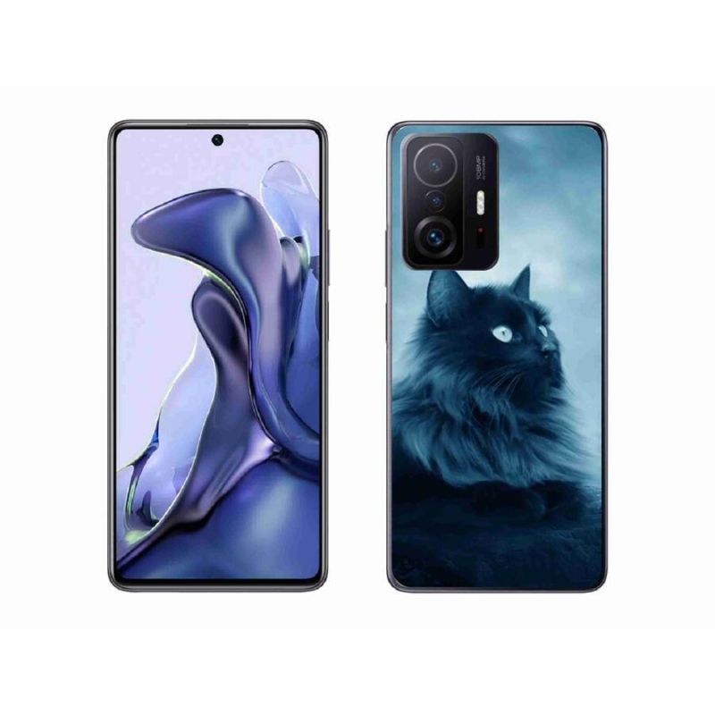 Gél tok mmCase a Xiaomi 11T-hez - fekete macska 1