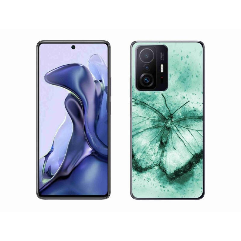 Gél tok mmCase a Xiaomi 11T Pro számára - zöld pillangó